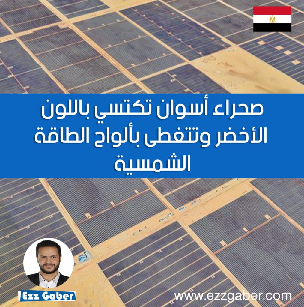 صحراء أسوان تكتسي باللون الأخضر وتتغطى بألواح الطاقة الشمسية - عز جابر